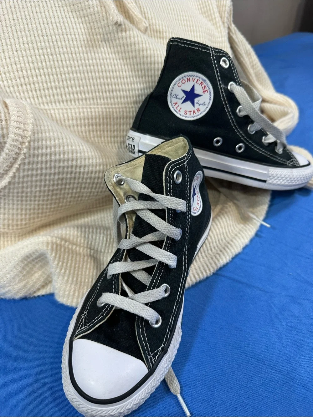 Converse Chuck Taylor All Star High Top Black White Timeless Youth Size 12.5 EUC